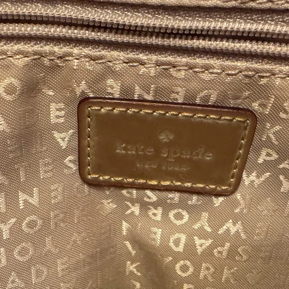 Retro Kate Spade New York Gold Metallic Tote Bag Purse RARE Handbag - Picture 2 of 16